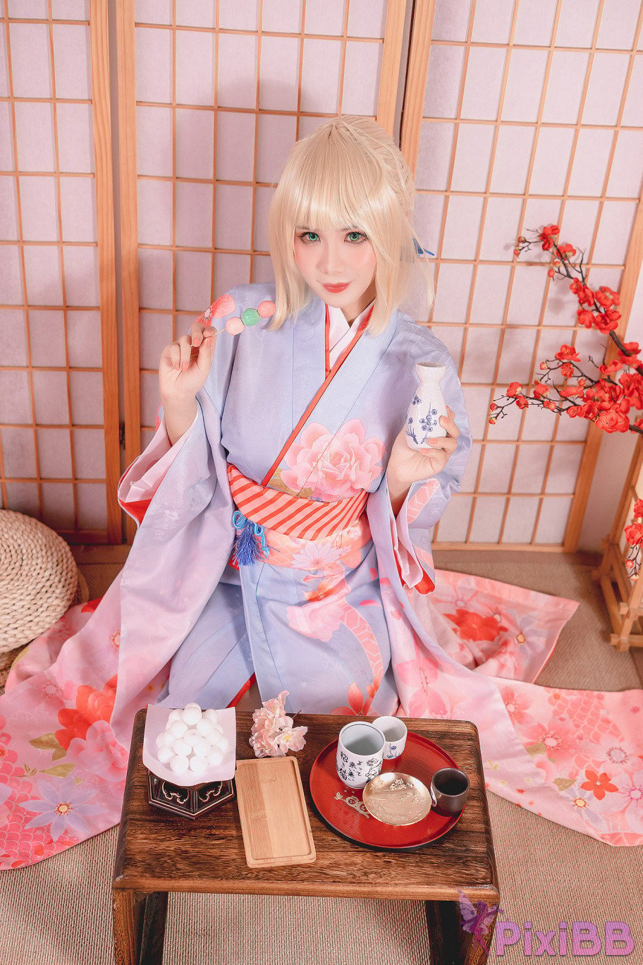 Coser Pyon Saber Kimono PixiBB.COM 031