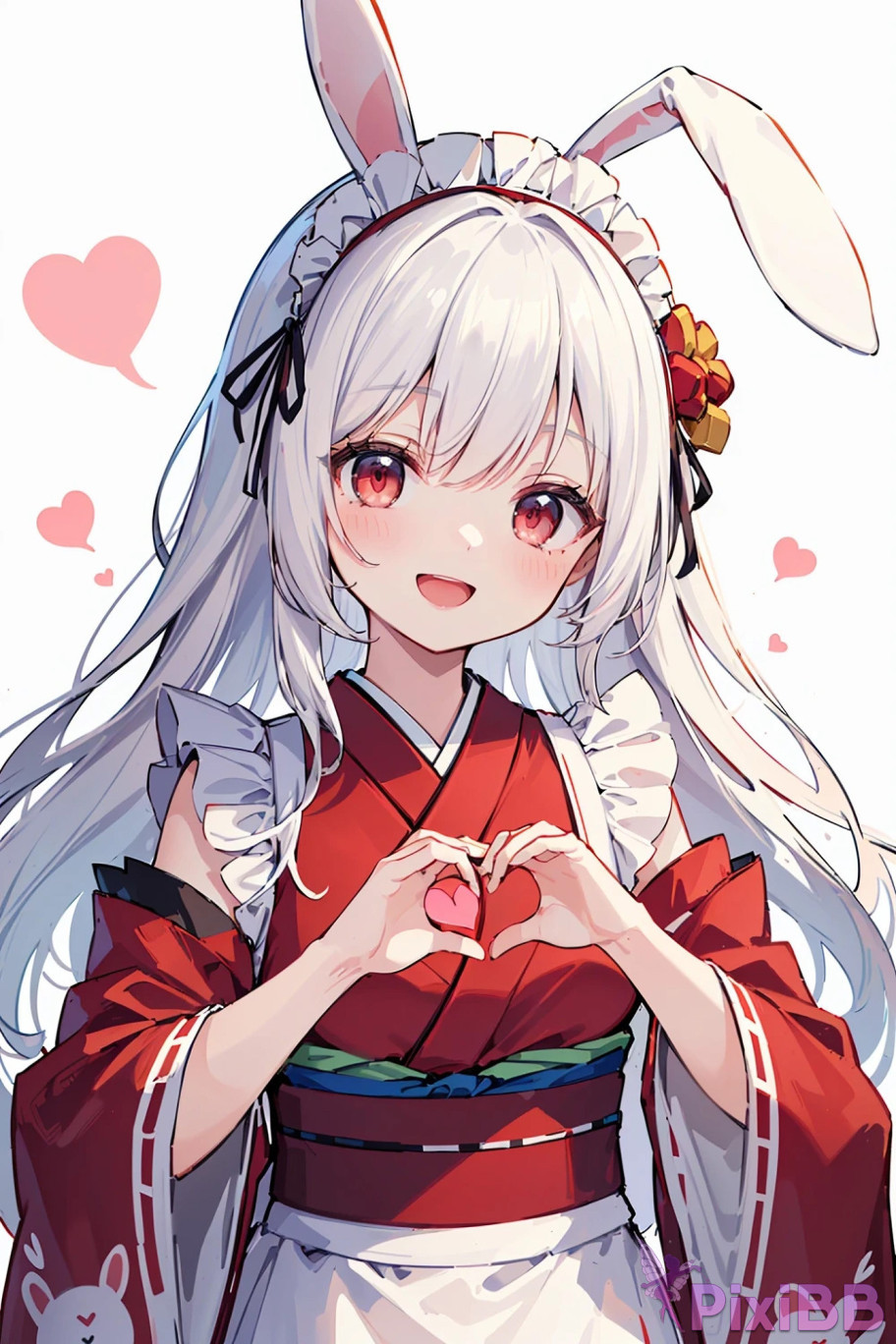 Anime Girl Posing with Heart PixiBB.COM 015