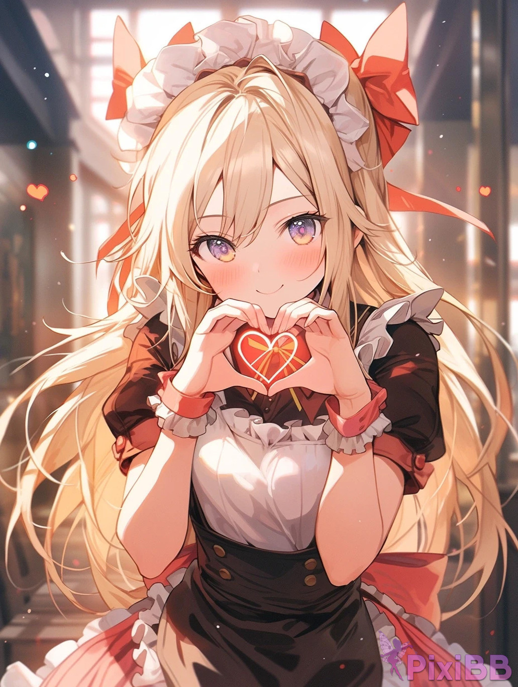 Anime Girl Posing with Heart PixiBB.COM 016