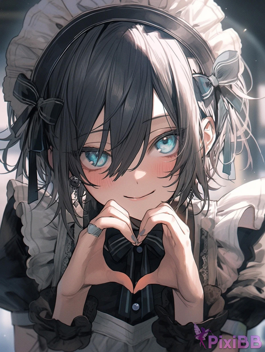 Anime Girl Posing with Heart PixiBB.COM 019