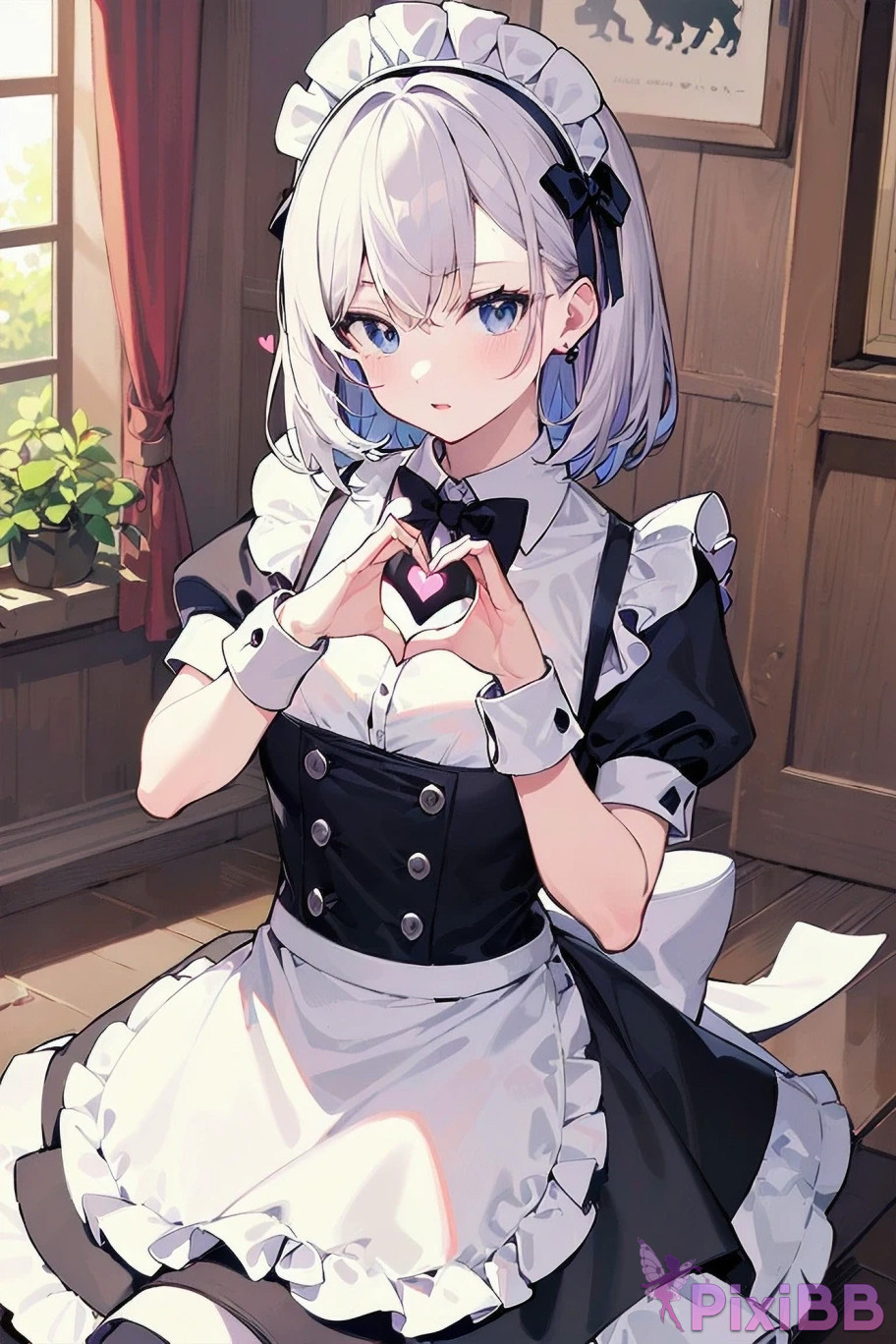 Anime Girl Posing with Heart PixiBB.COM 020