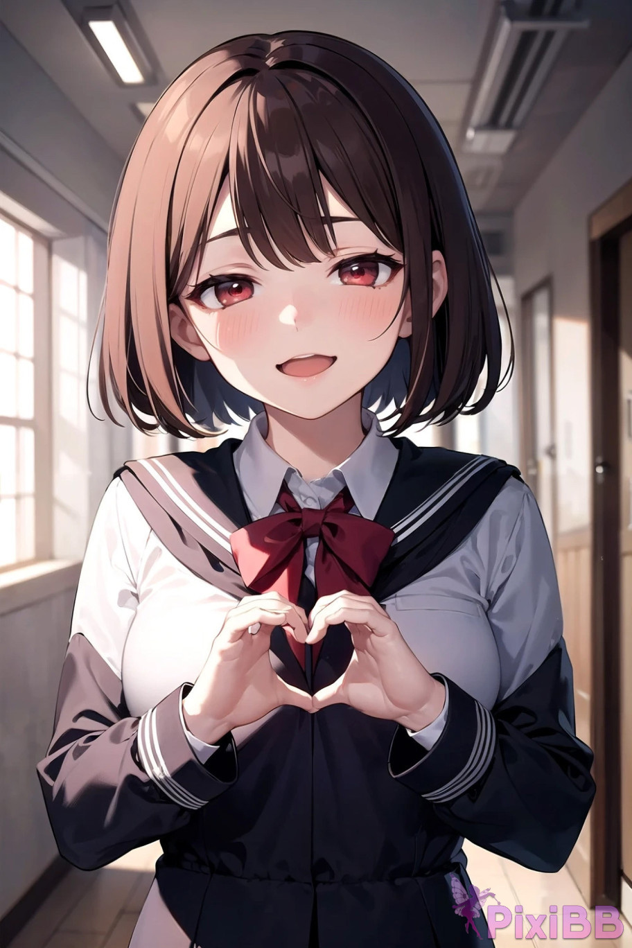 Anime Girl Posing with Heart PixiBB.COM 022