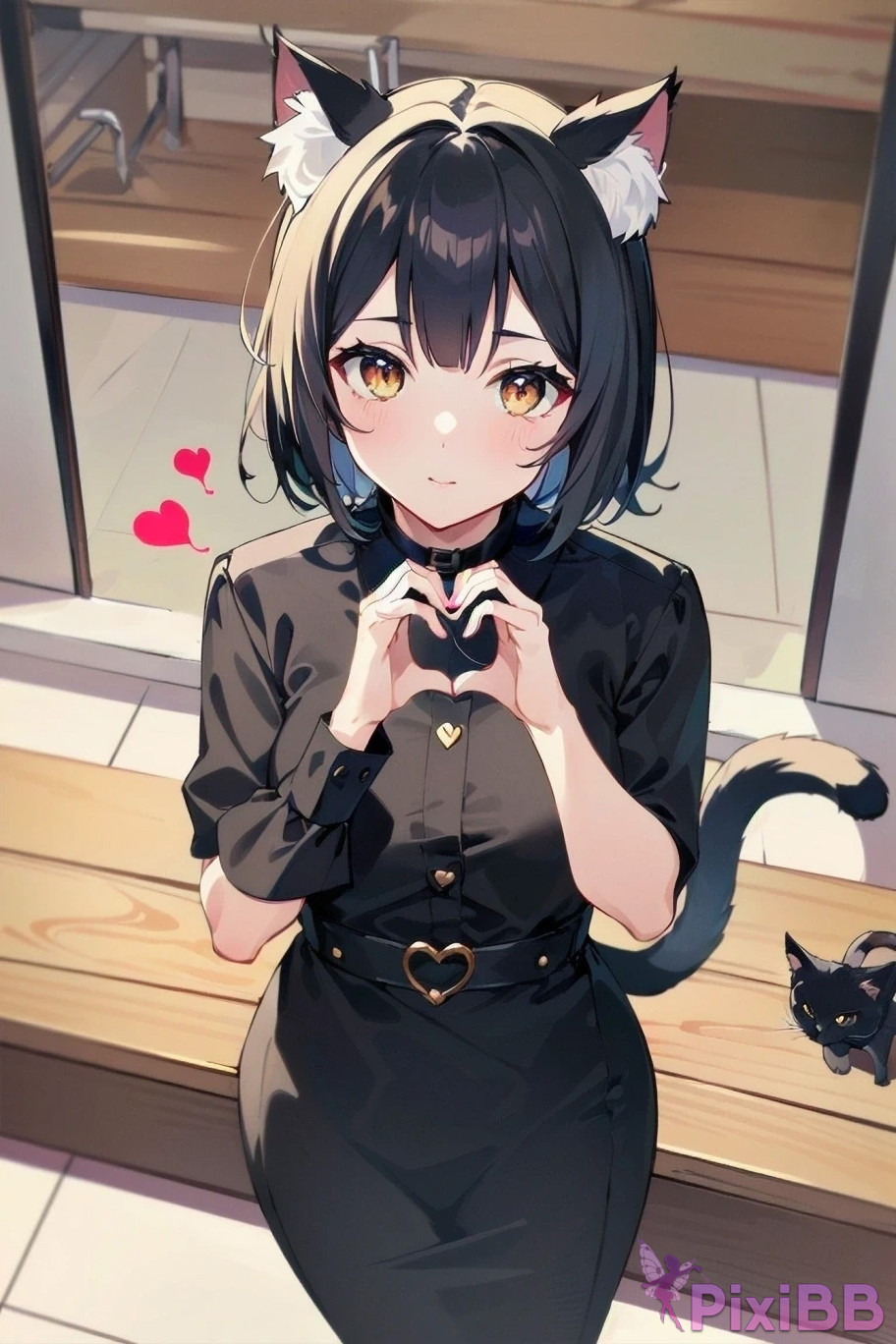 Anime Girl Posing with Heart PixiBB.COM 024