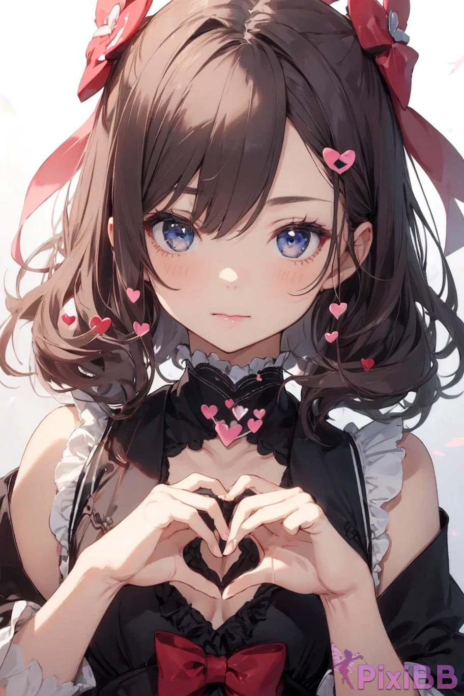Anime Girl Posing with Heart PixiBB.COM 025