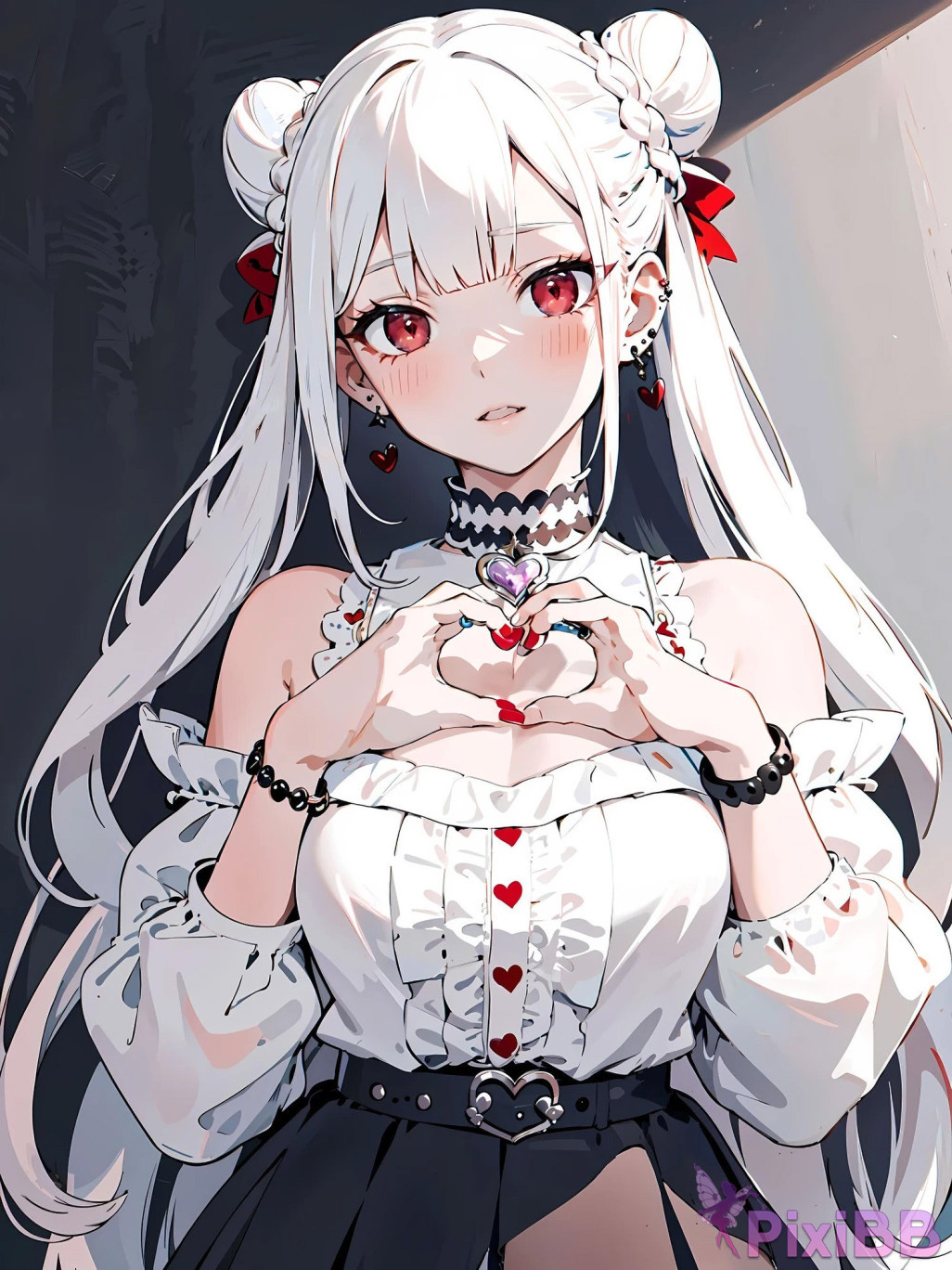 Anime Girl Posing with Heart PixiBB.COM 027