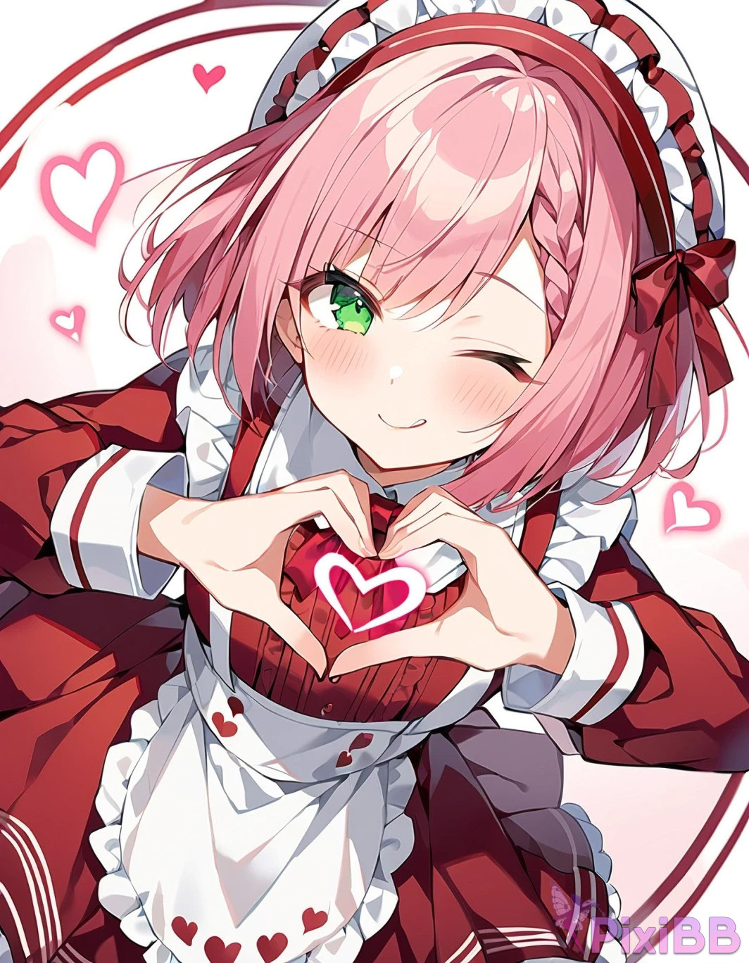 Anime Girl Posing with Heart PixiBB.COM 029