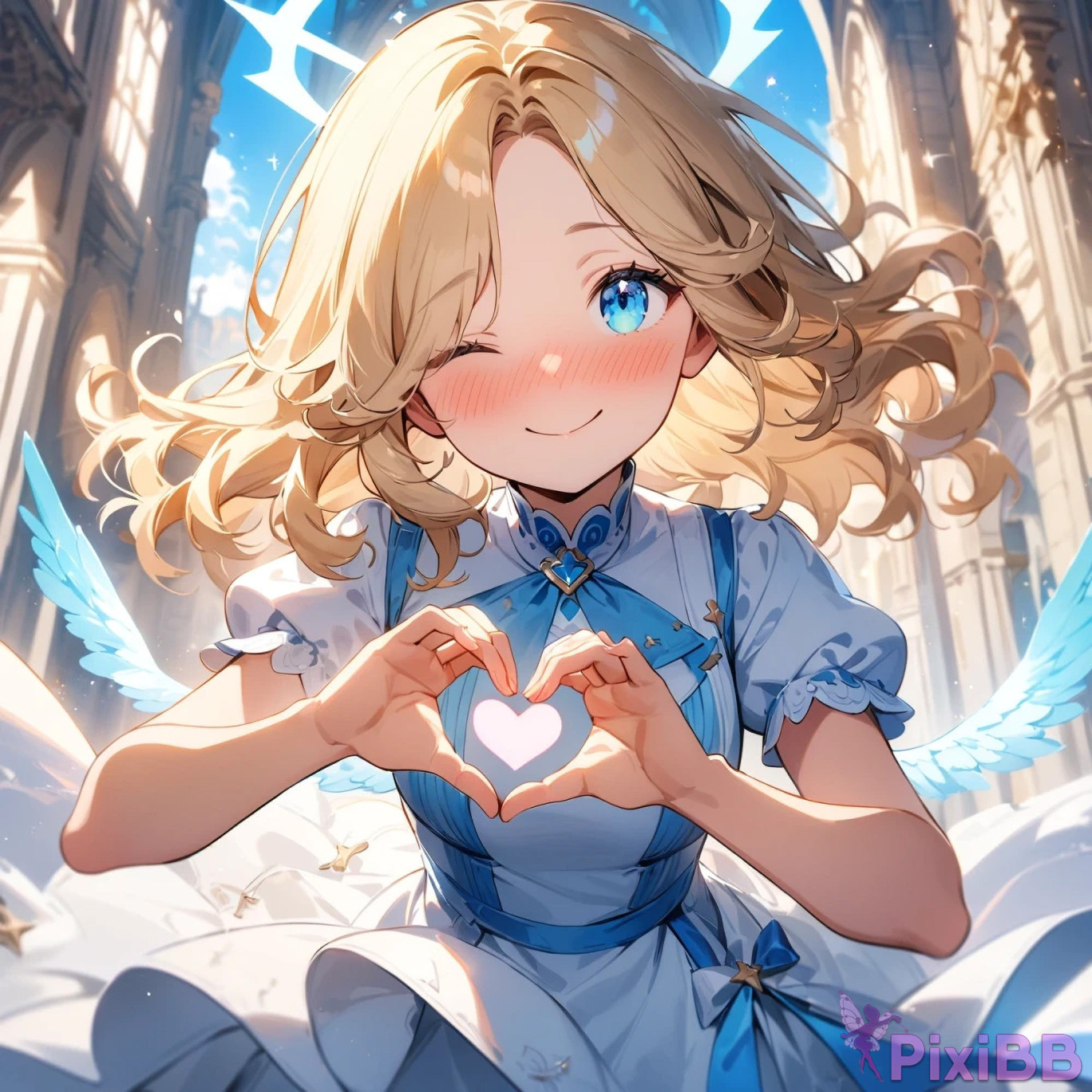 Anime Girl Posing with Heart PixiBB.COM 031