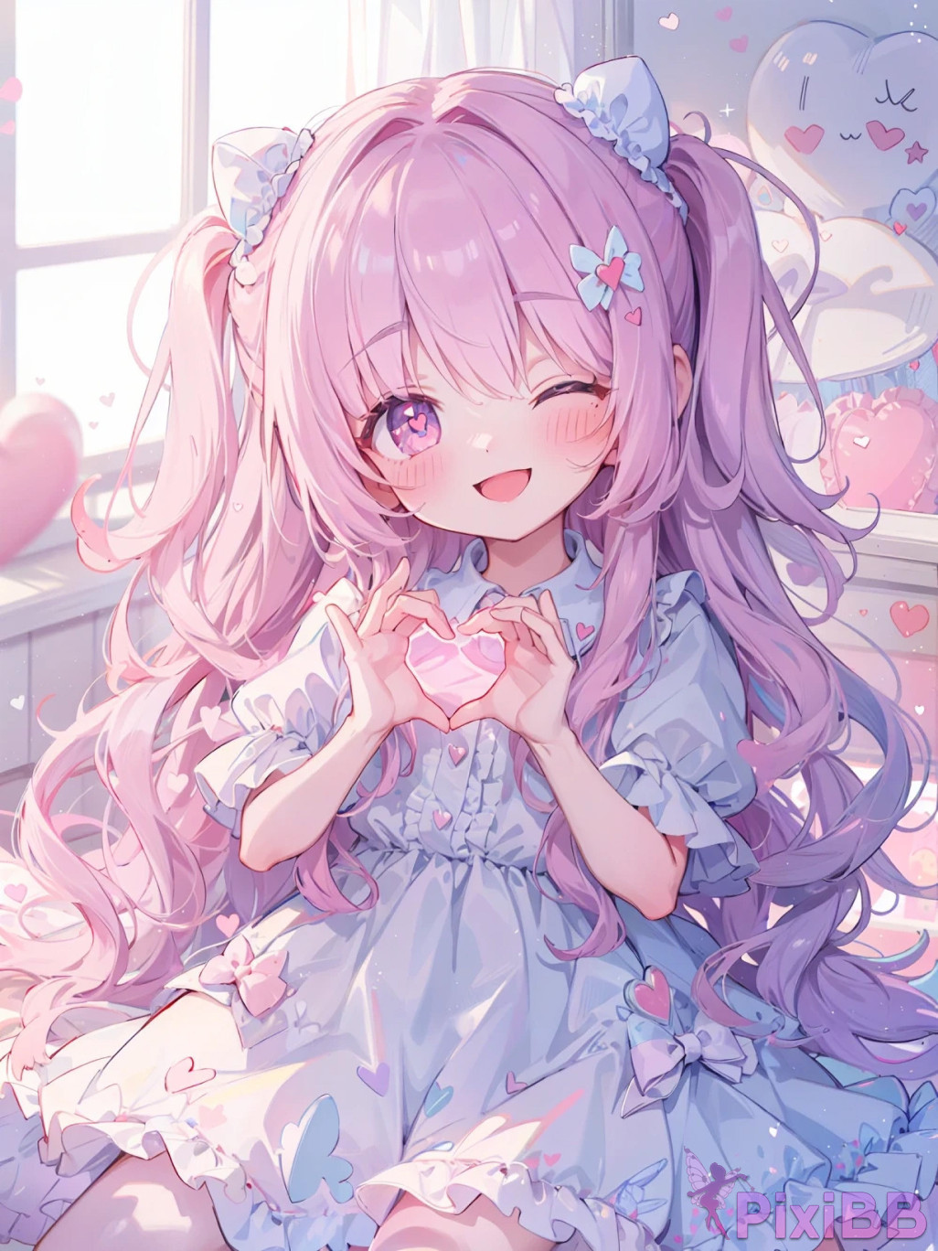Anime Girl Posing with Heart PixiBB.COM 034