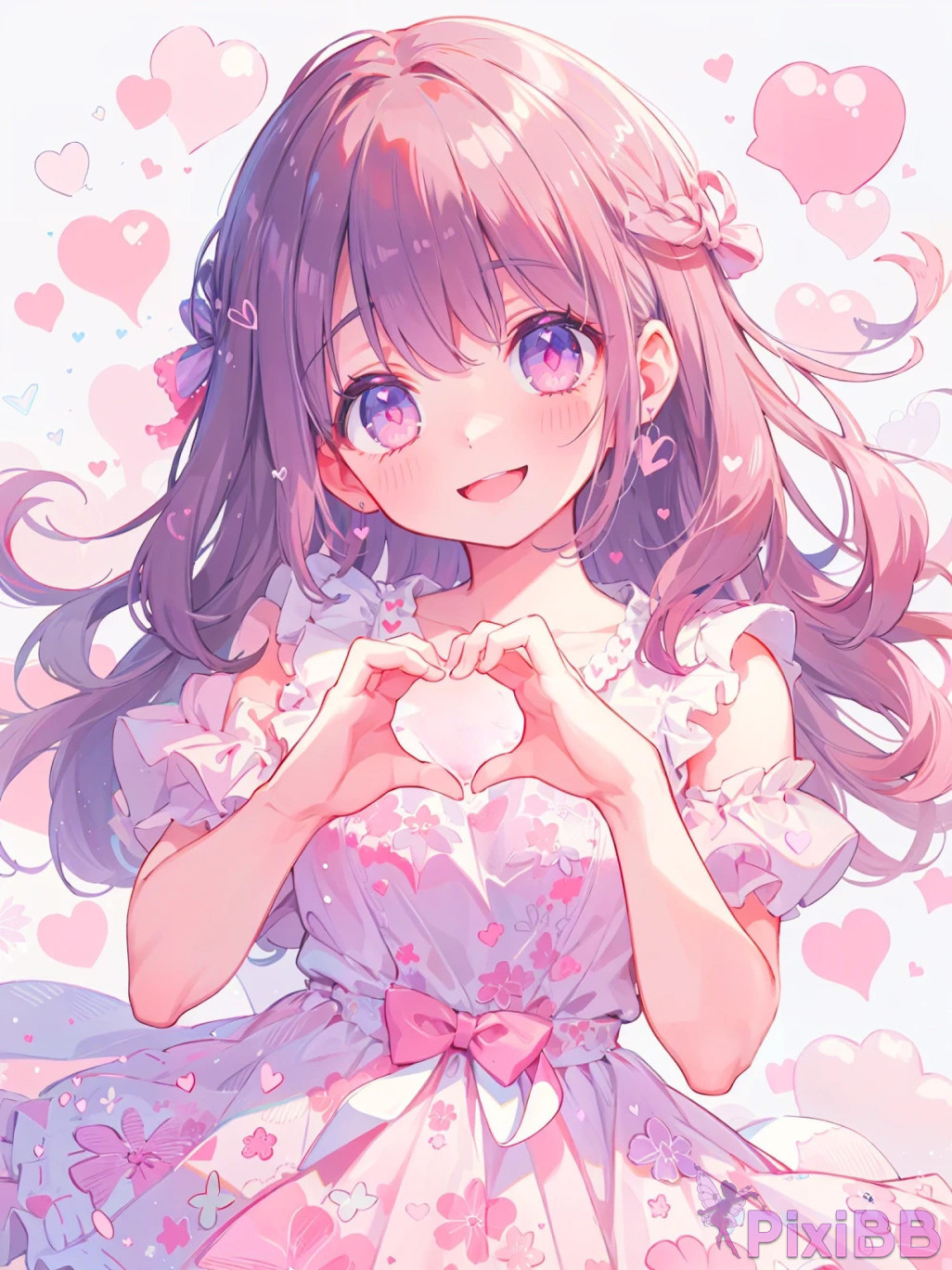 Anime Girl Posing with Heart PixiBB.COM 035