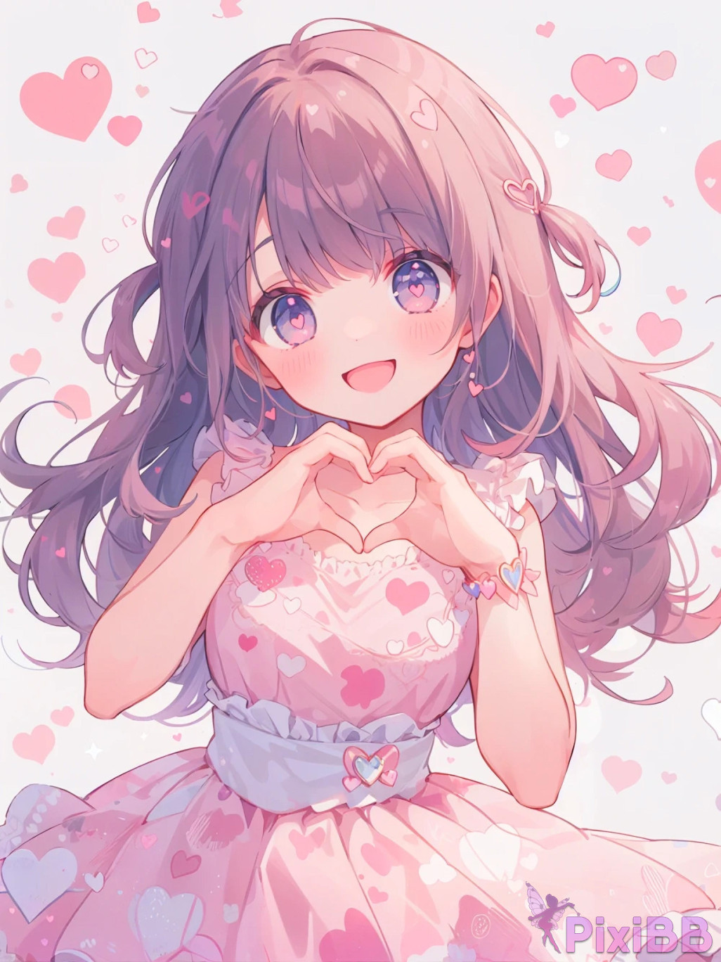 Anime Girl Posing with Heart PixiBB.COM 036