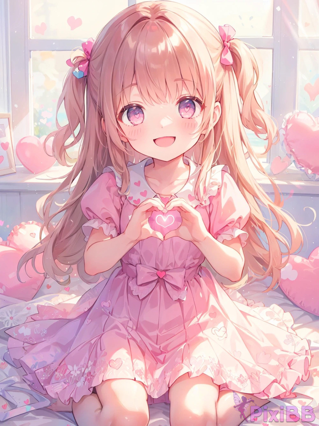 Anime Girl Posing with Heart PixiBB.COM 037