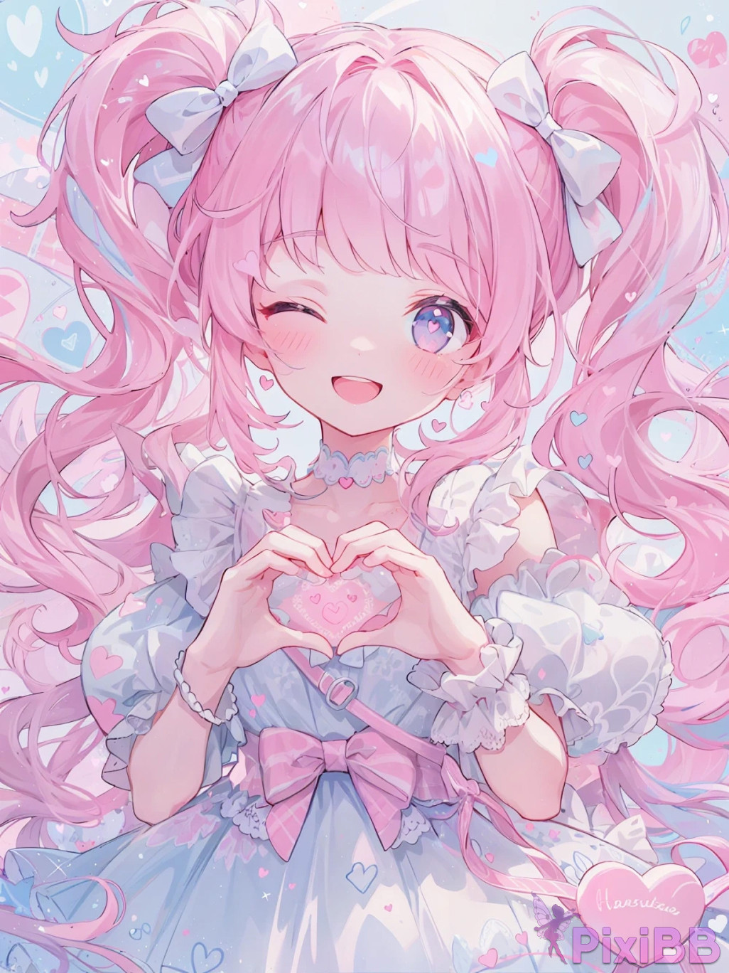 Anime Girl Posing with Heart PixiBB.COM 039