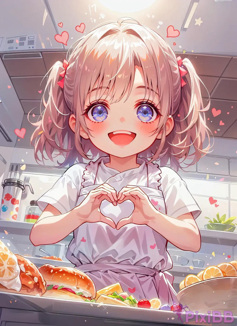 Anime Girl Posing with Heart PixiBB.COM 041