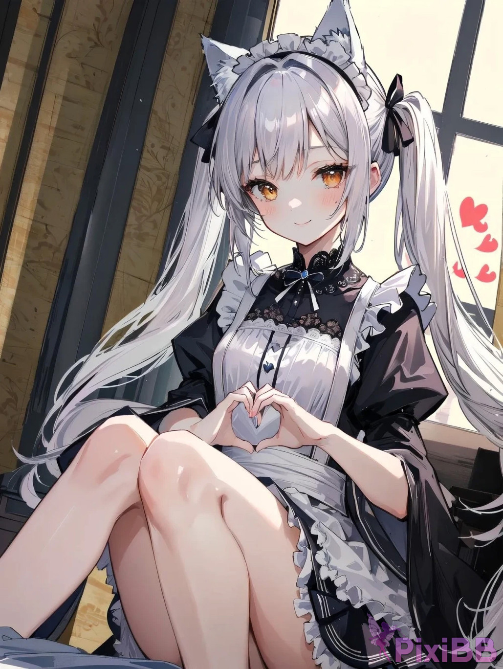 Anime Girl Posing with Heart PixiBB.COM 044