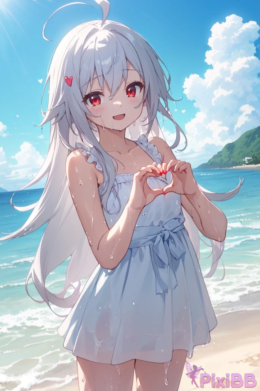 Anime Girl Posing with Heart PixiBB.COM 047