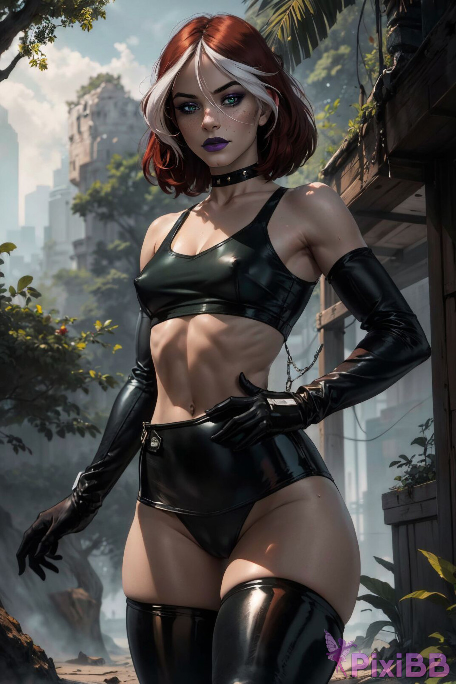 PATREON Nes Rogue Latex X MEN AI Generated PixiBB.COM 016