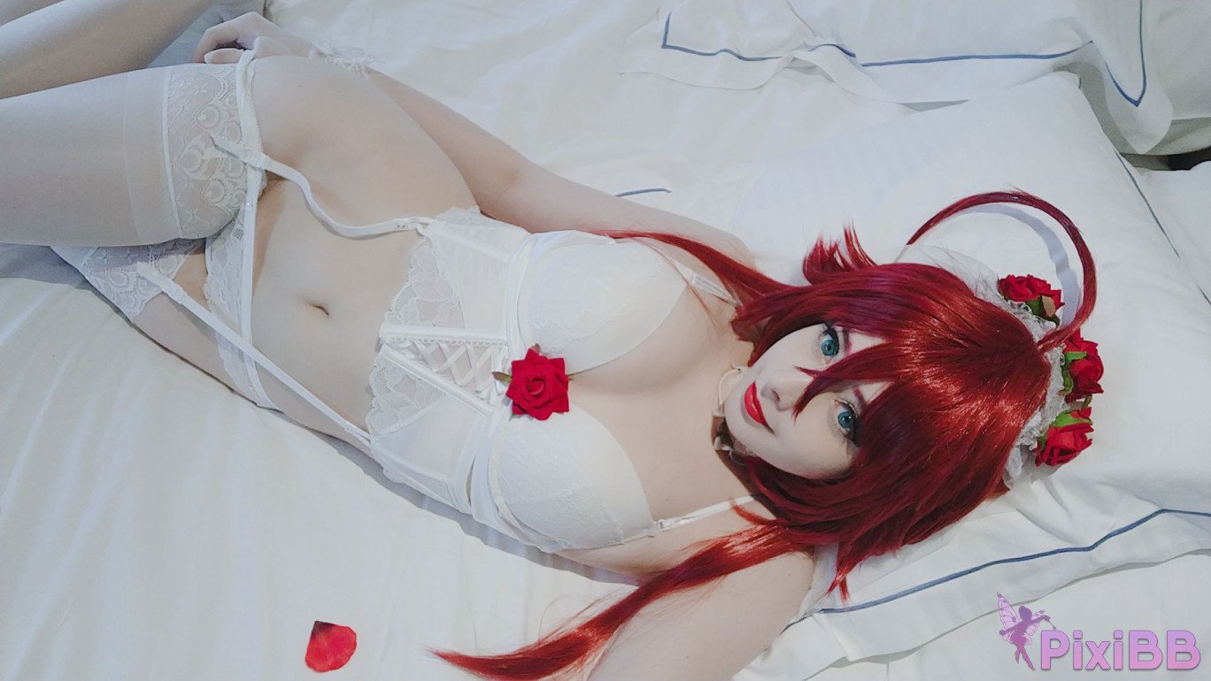 Mikomi Hokina Rias Gremory White Lingerie High School DxD PixiBB.COM 0158